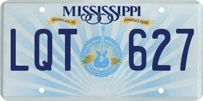 MS license plate LQT627