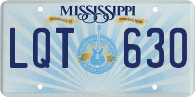MS license plate LQT630