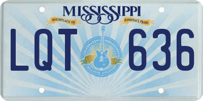 MS license plate LQT636