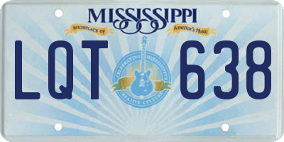 MS license plate LQT638