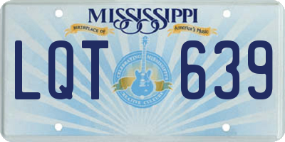 MS license plate LQT639