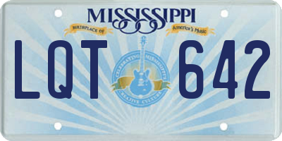 MS license plate LQT642