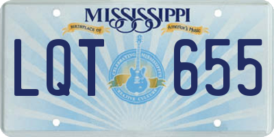 MS license plate LQT655