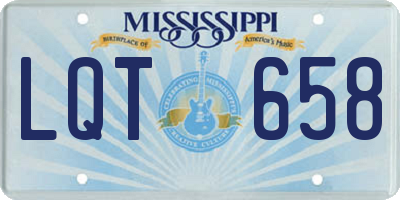 MS license plate LQT658