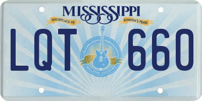 MS license plate LQT660