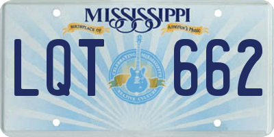 MS license plate LQT662