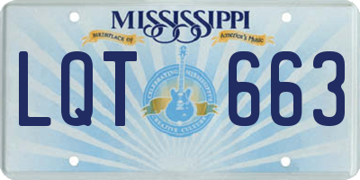 MS license plate LQT663