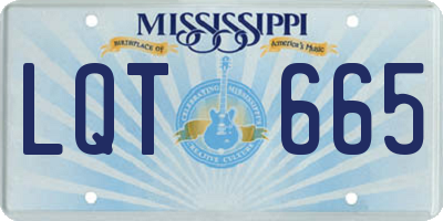 MS license plate LQT665