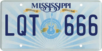 MS license plate LQT666