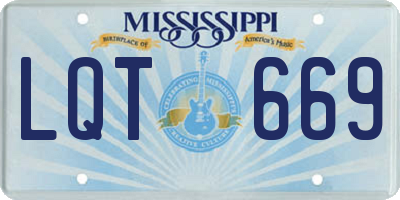 MS license plate LQT669