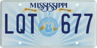 MS license plate LQT677