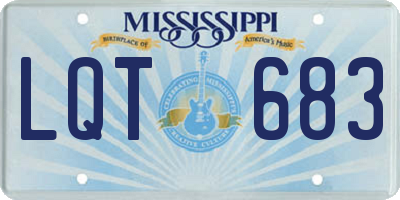 MS license plate LQT683