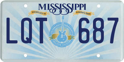 MS license plate LQT687