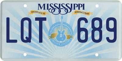 MS license plate LQT689