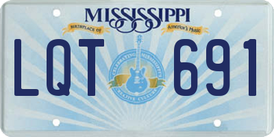 MS license plate LQT691