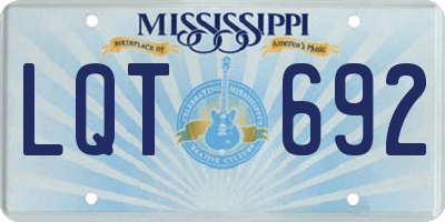 MS license plate LQT692