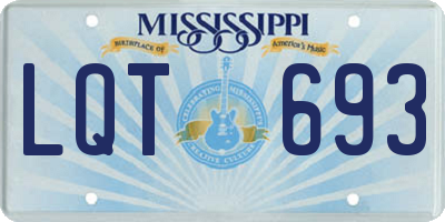 MS license plate LQT693