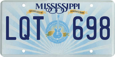 MS license plate LQT698