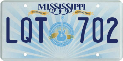 MS license plate LQT702