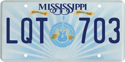 MS license plate LQT703
