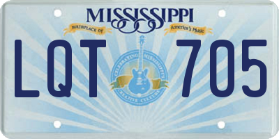 MS license plate LQT705