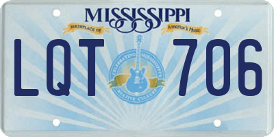 MS license plate LQT706