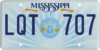 MS license plate LQT707