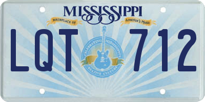 MS license plate LQT712