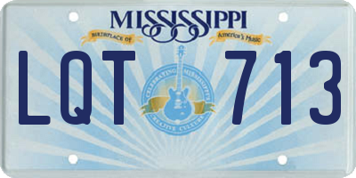 MS license plate LQT713