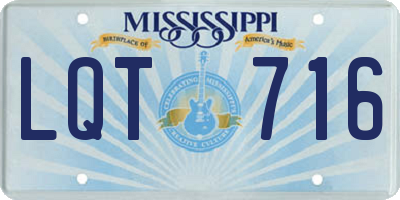 MS license plate LQT716
