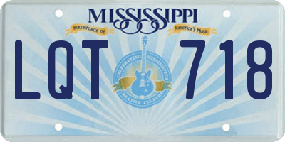 MS license plate LQT718