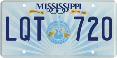 MS license plate LQT720