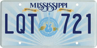 MS license plate LQT721