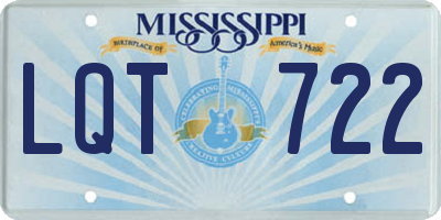 MS license plate LQT722