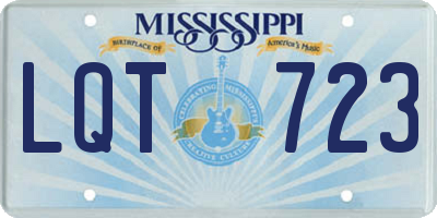 MS license plate LQT723