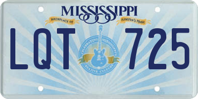 MS license plate LQT725