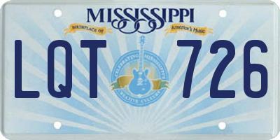 MS license plate LQT726
