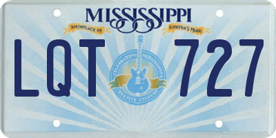 MS license plate LQT727
