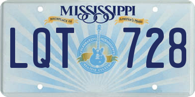 MS license plate LQT728