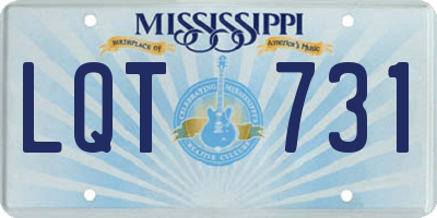 MS license plate LQT731