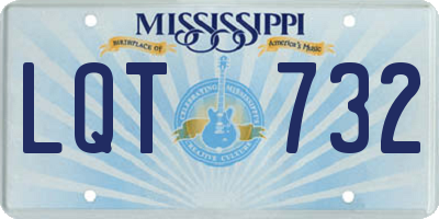 MS license plate LQT732