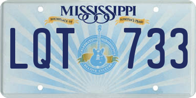 MS license plate LQT733