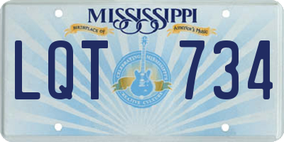 MS license plate LQT734
