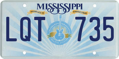 MS license plate LQT735