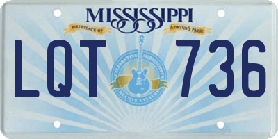 MS license plate LQT736