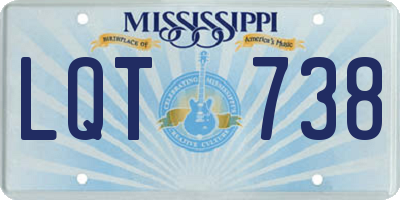 MS license plate LQT738