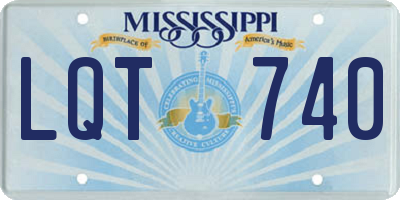 MS license plate LQT740