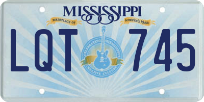 MS license plate LQT745