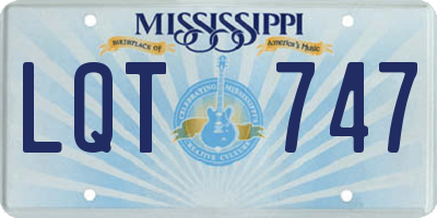 MS license plate LQT747