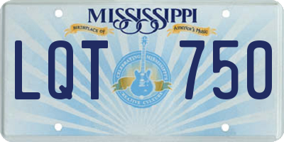 MS license plate LQT750